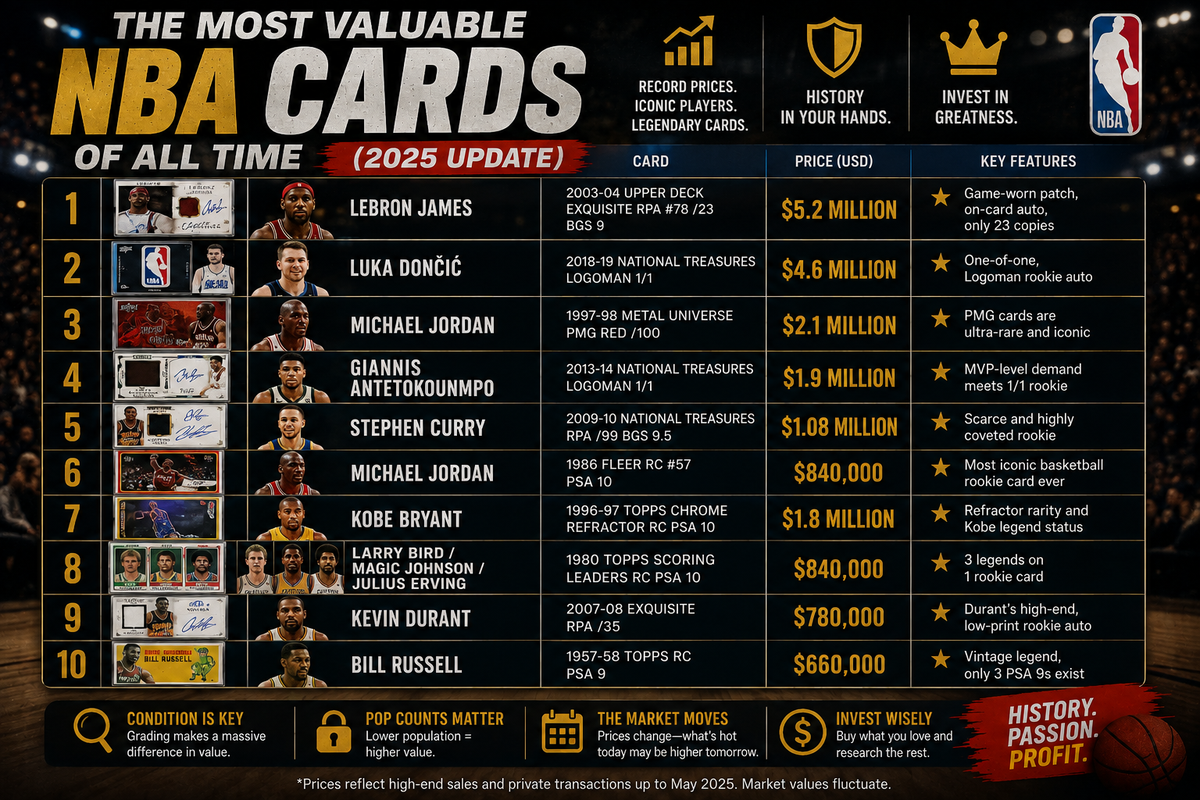 The Most Valuable NBA Cards of All Time (2025 Update)