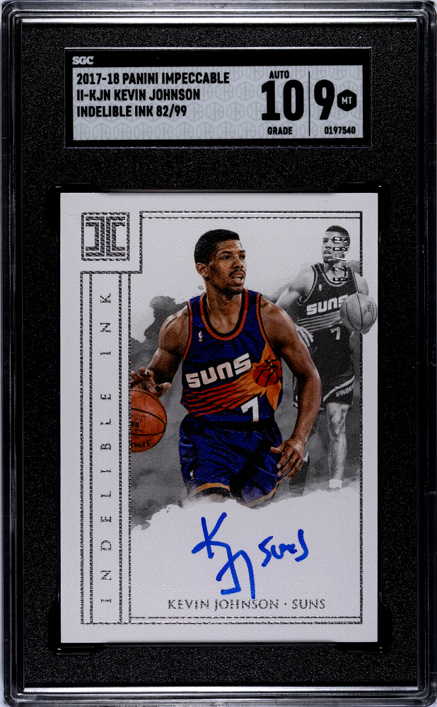 2017-18 Panini NBA Impeccable INDELIBLE INK Kevin Johnson Graded SGC 9 Auto 10