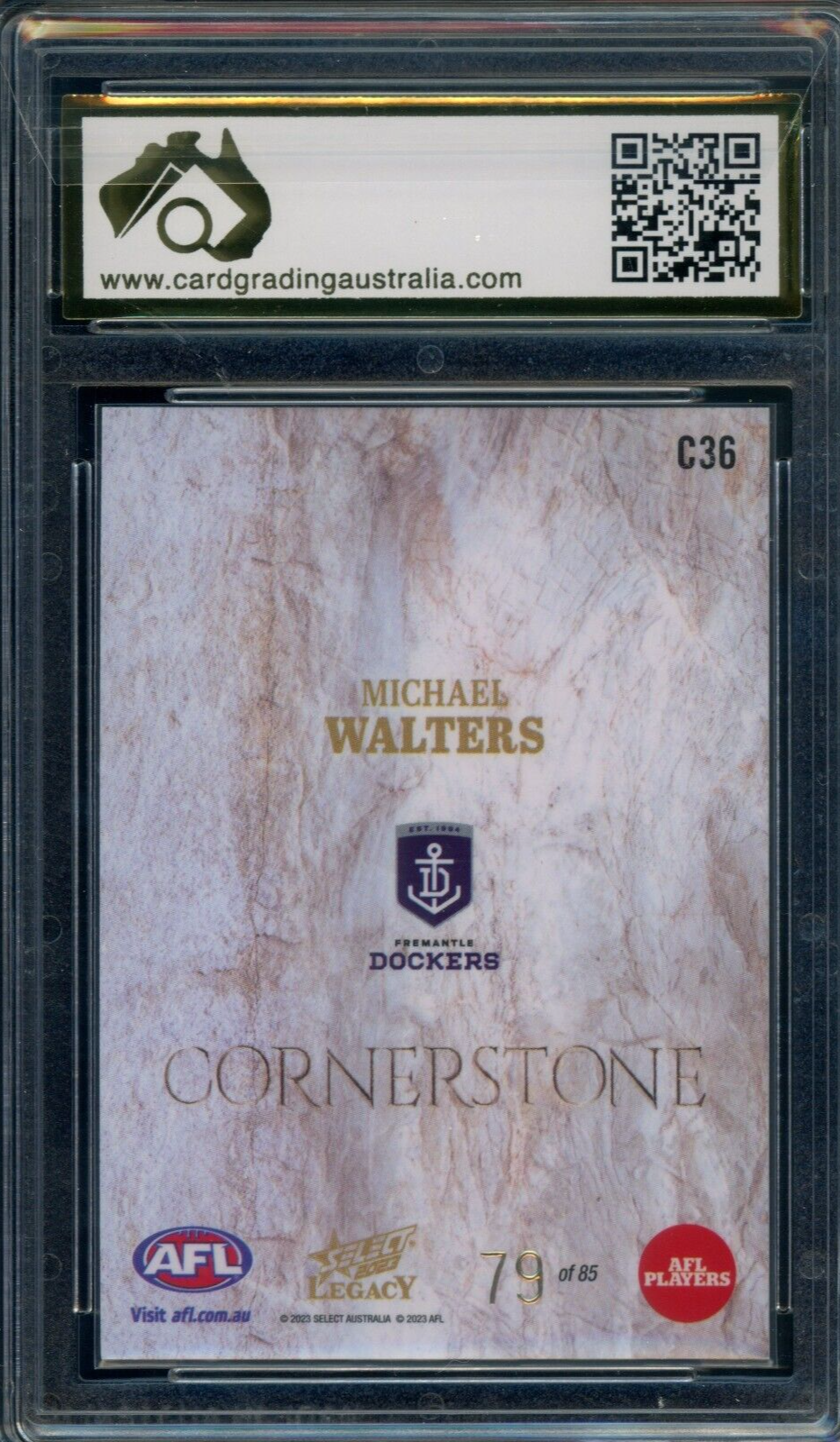 2023 Select Legacy AFL CORNERSTONE /85 Michael Walters Graded CGA 9.5