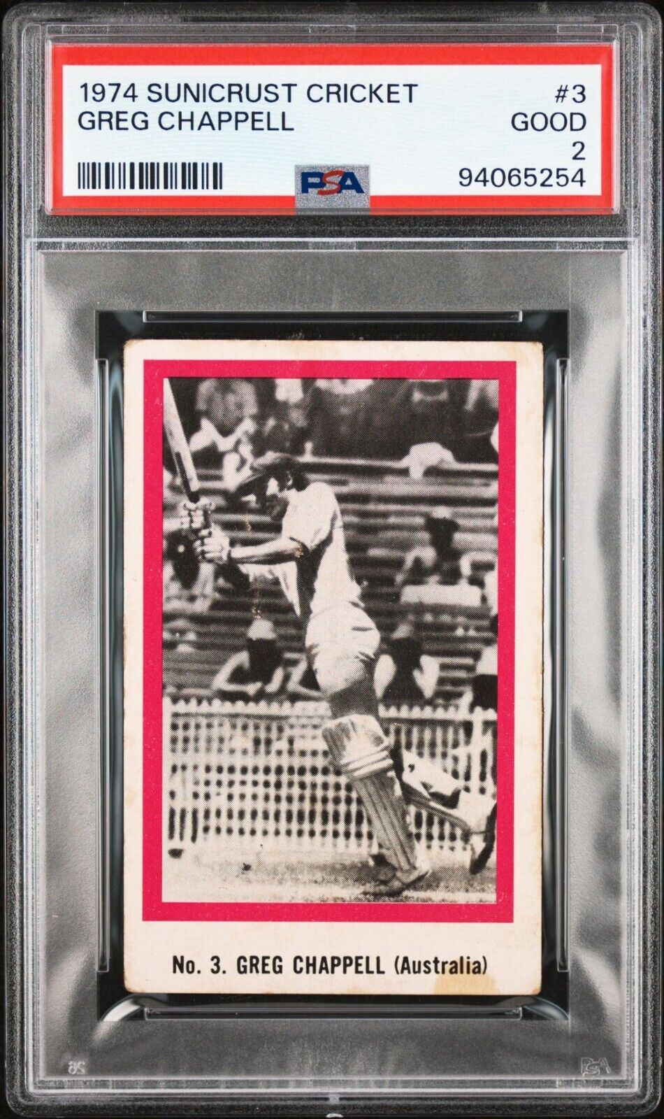 1974 Sunicrust Cricket #3 Greg Chappell ROOKIE CARD Graded PSA 2 RARE