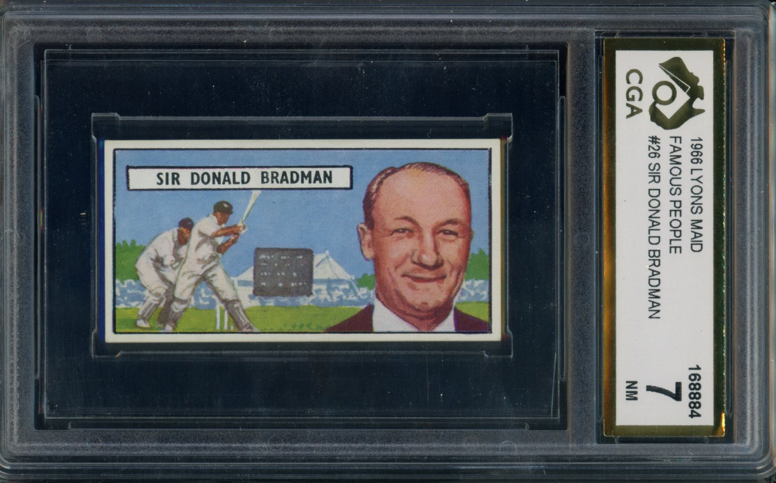 1966 Lyons Maid Famous People #26 Donald Bradman Graded CGA 7
