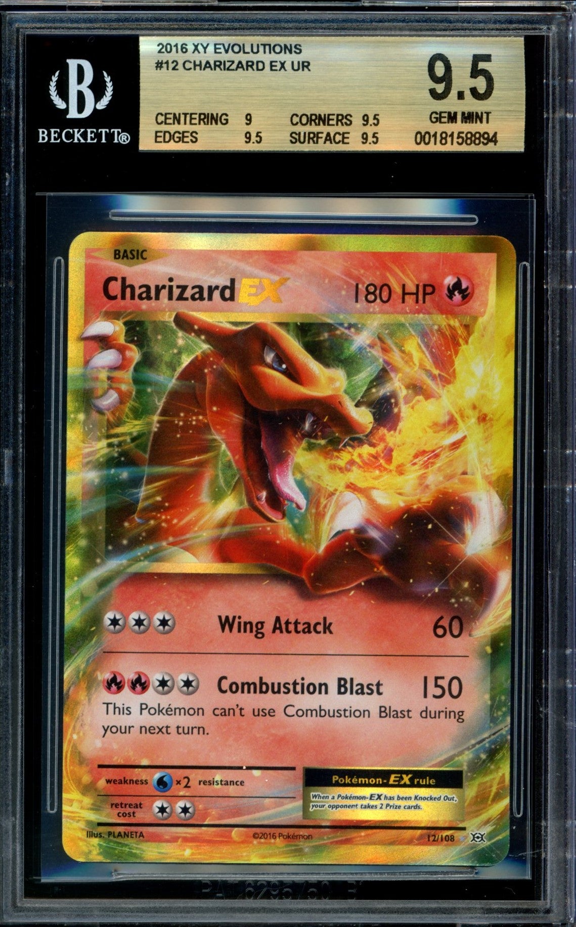 Share 2016 XY Evolutions #12 CHARIZARD EX ULTRA RARE Graded BGS 9.5