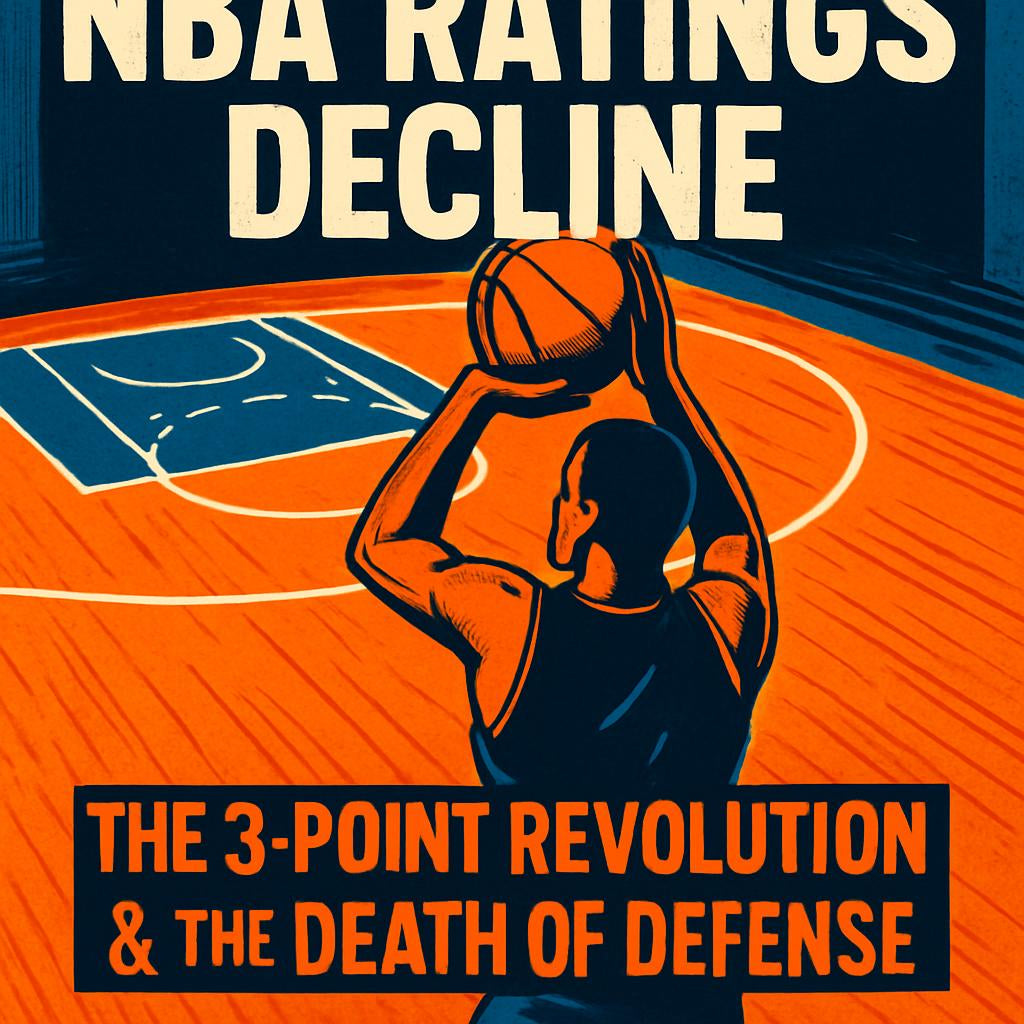 LeBron James shooting basketball, NBA ratings decline, lack of defense, 3-point revolution