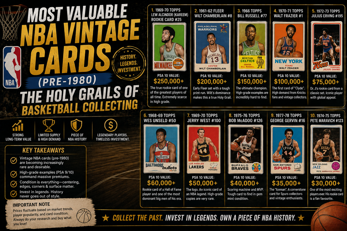 Most Valuable NBA Vintage Cards (Pre-1980): The Holy Grails of Basketball Collecting