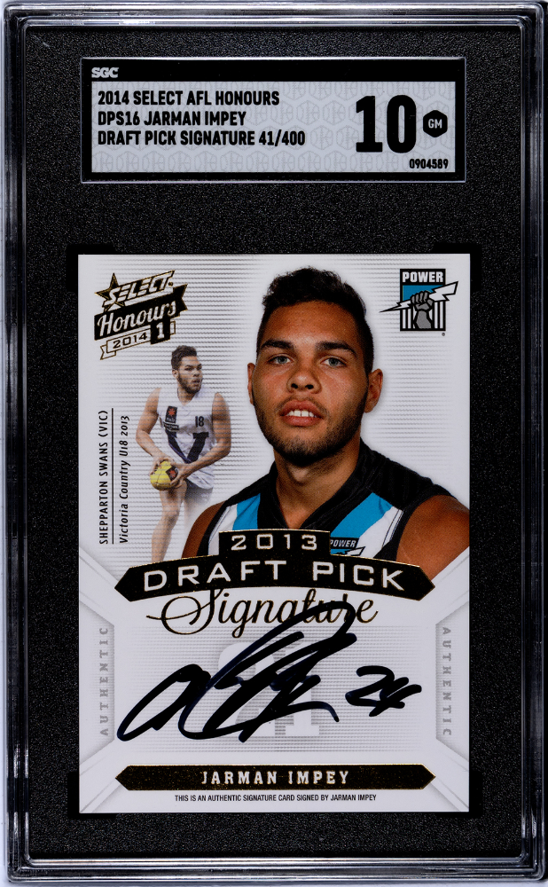 2014 Select AFL Honours Jarman Impey DRAFT PICK SIGNATURE Graded SGC 10