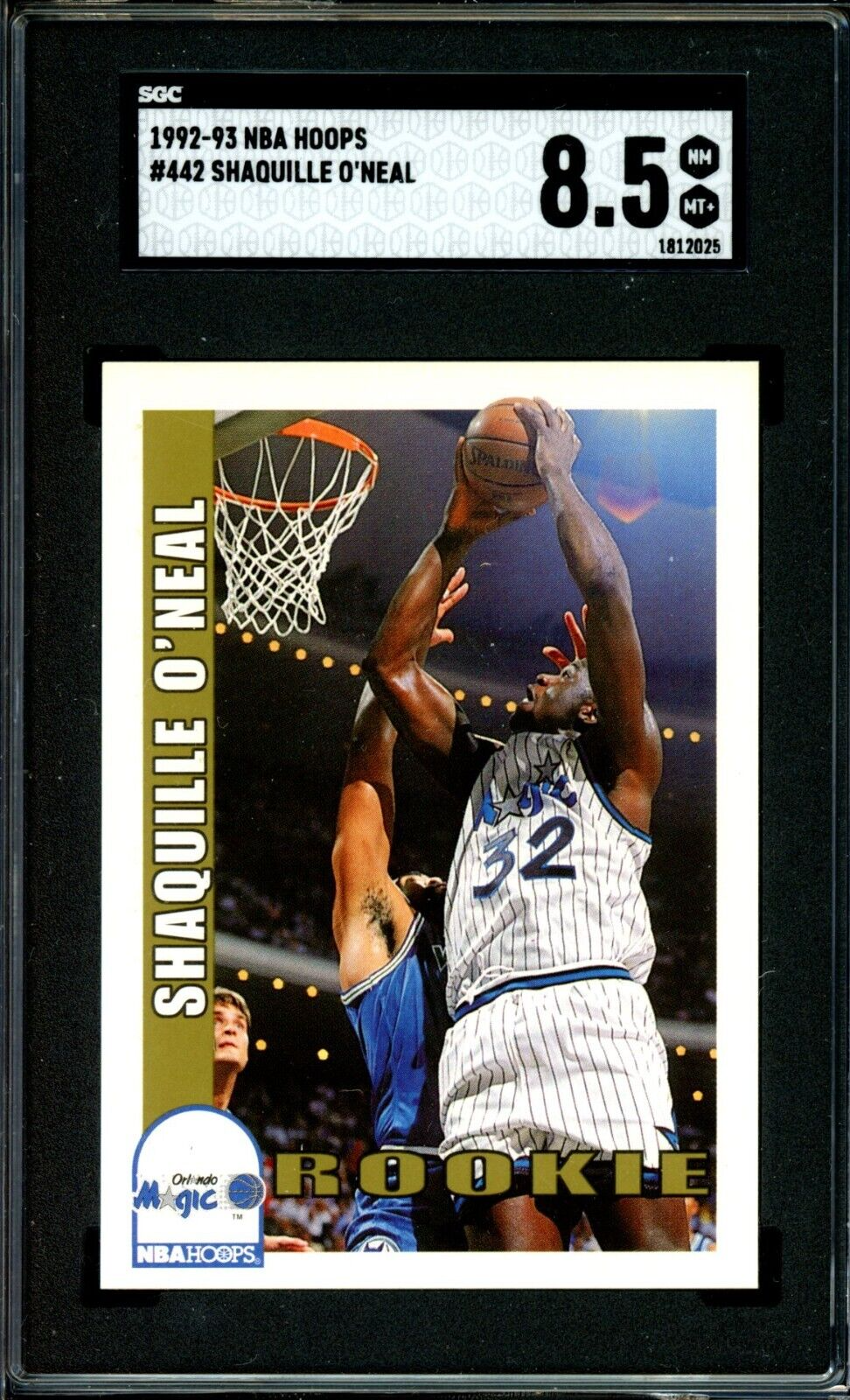 1992-92 NBA Hoops #442 Shaquille O'neal ROOKIE CARD Graded SGC 8.5 Orl