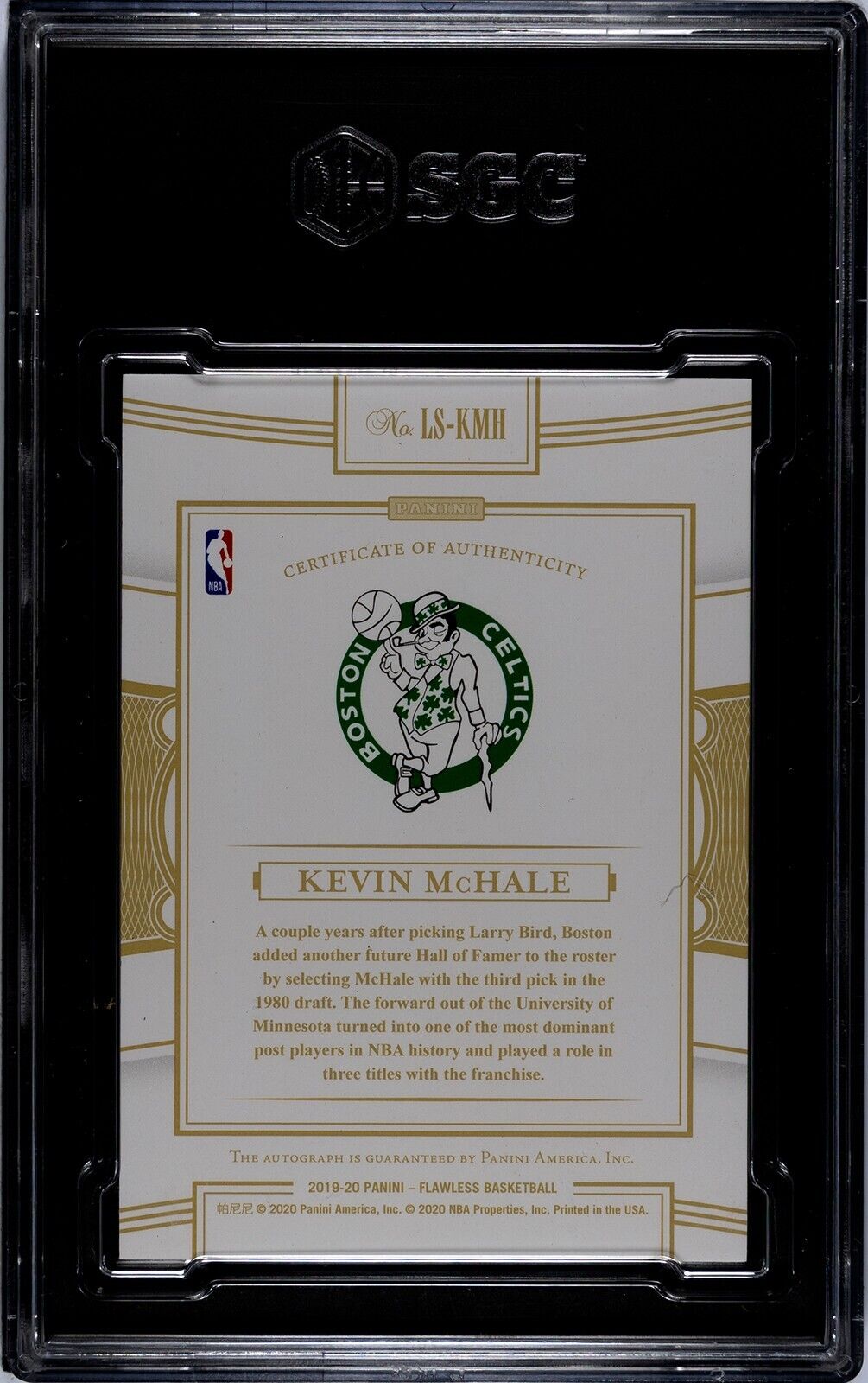 2019-20 Panini Flawless NBA LEGENDARY SCRIPTS RUBY Kevin McHale Graded SGC 9.5