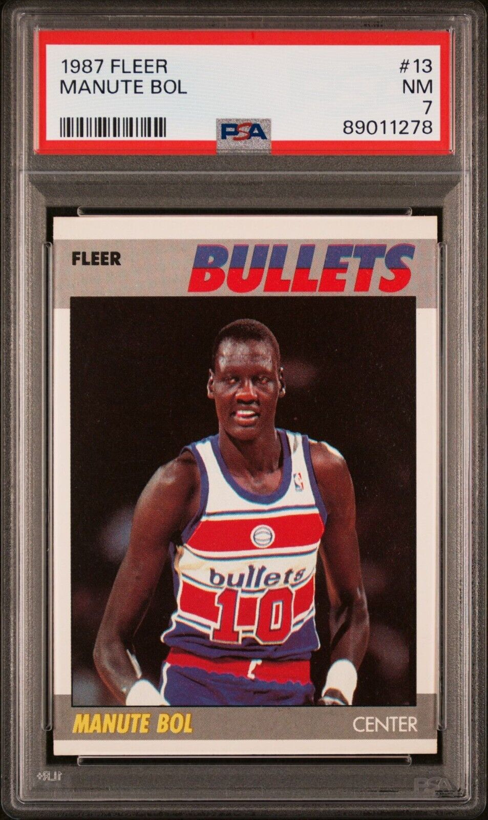 1987 Fleer NBA Manute Bol Graded PSA 7